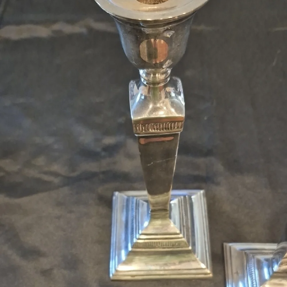 Pottery Barn Silver Candle Holders Set Of 2 Maxfield Hotel Collection